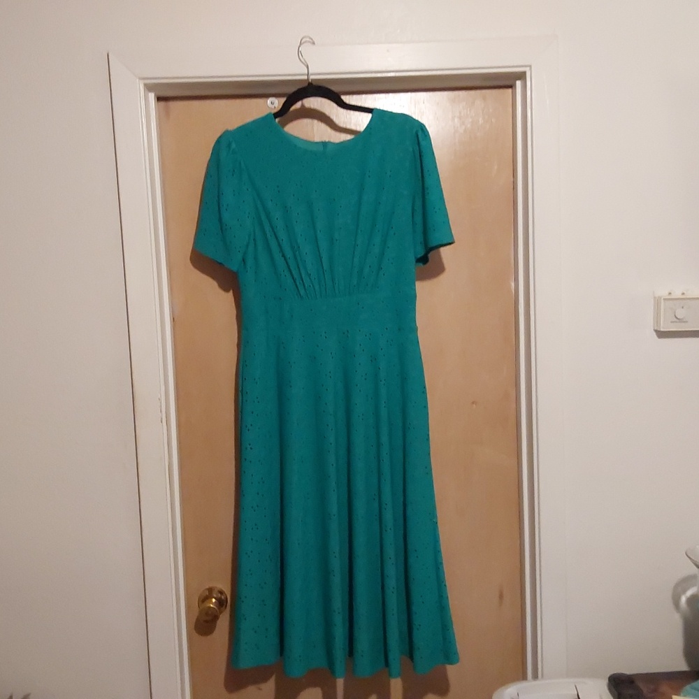 London Times Teal Midi Dress